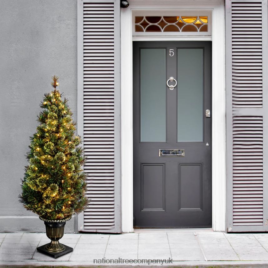 Trees | National Tree Company Pre-Lit Artificial Entrance Christmas Tree Wispy Willow Grande Green White Lights Includes Metal Base 5 Feet F2L4F174